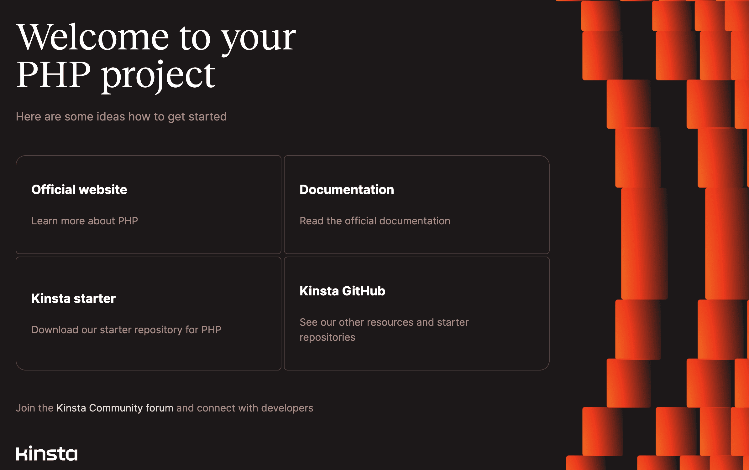 Sevalla Welcome page after successful deployment of PHP.